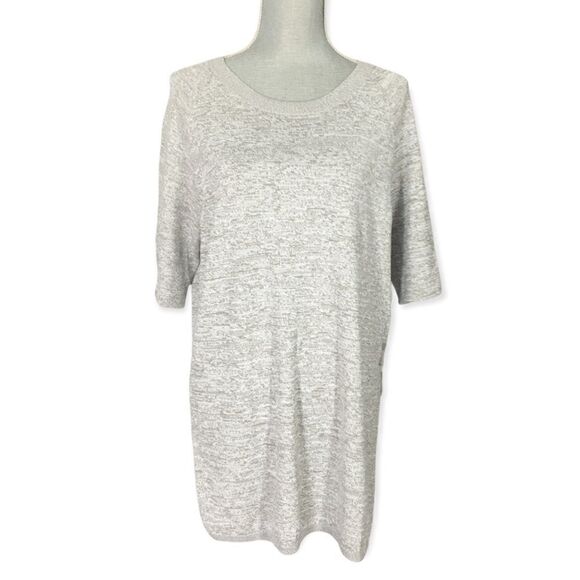 Kerisma Tan & White Crew Neck Tunic Sweater Size S/M - Picture 1 of 5